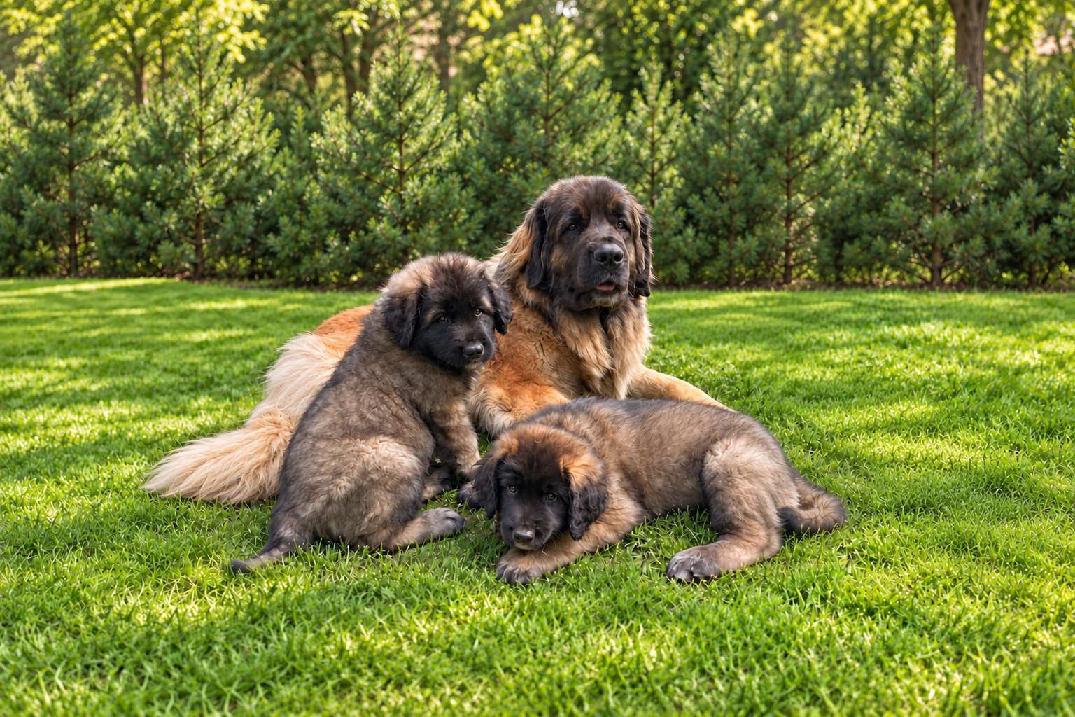 Leonberger ze szczenięciem